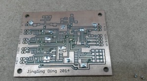 The board for the digital part waiting for the components to be placed and soldered.